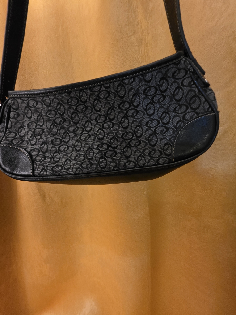 Black Signature Pattern Shoulder Bag